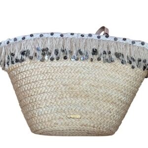 New Kate Spade ♠️ Fringe Marketa Do It All Straw Large Tote Bag